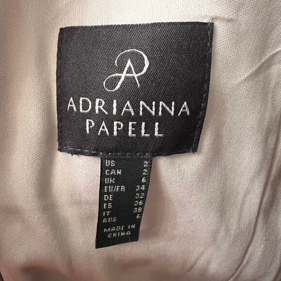 Adrianna Papell Formal Lace Sheath Dress Womens sz 2 Floral Sequin Golden Gown - Picture 13 of 14